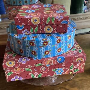 Mary Engelbreit Red Floral Patterned Paper with Blue and Yellow Accents